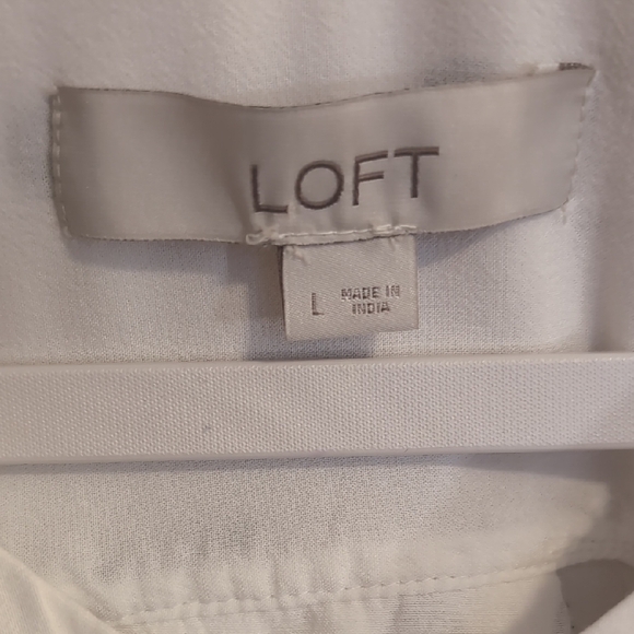 LOFT Polka Dot Button-Up Blouse With Cute Criss-Cross Detail On Back - Picture 5 of 8